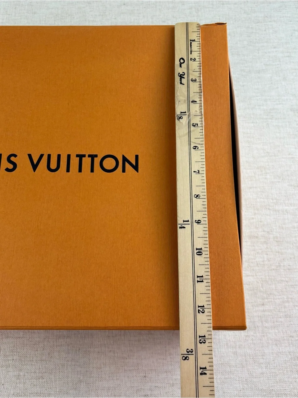 Louis Vuitton authentic signature‎ large Orange Box Black Logo magnet closure